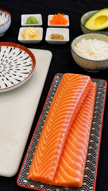 Bloque de salmón fresco con toppings