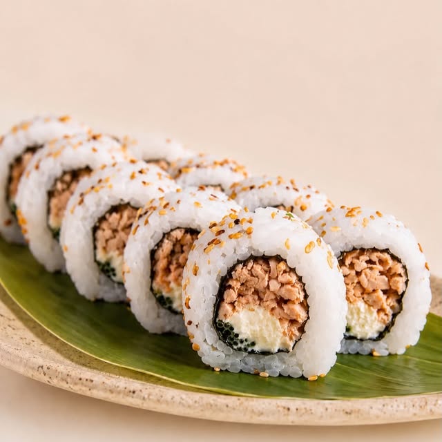 Roll sobre hoja de bambú